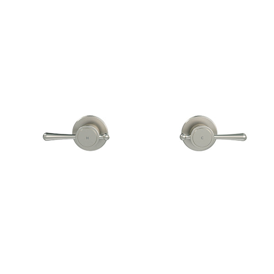 Meir Harrington Wall Tap Set With Lever Handle - Brushed Nickel