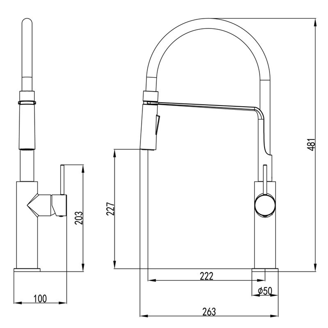 Bella Vista Hali Pull-Out Sink Mixer - Black