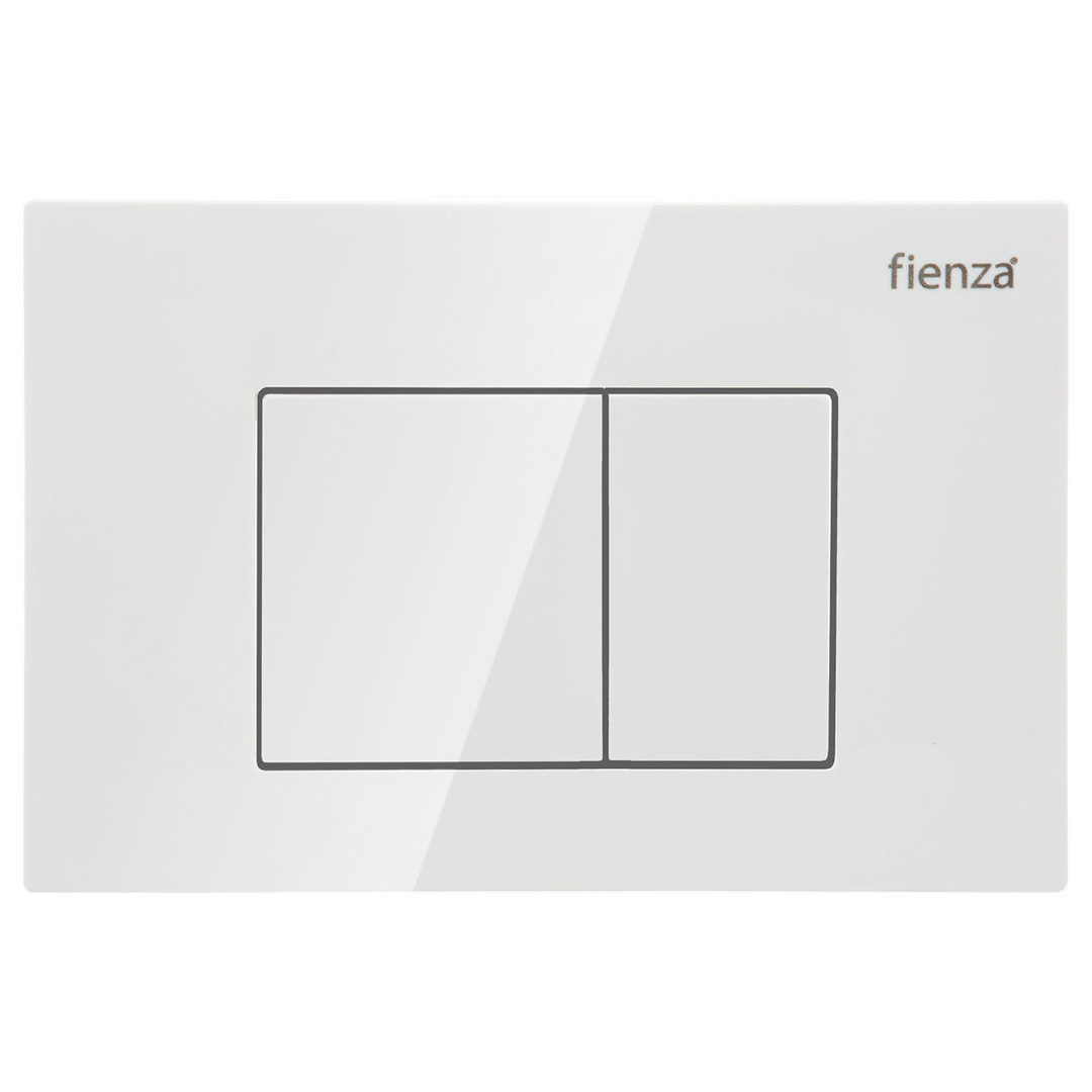 Fienza White Rectangular Buttons (R&T) Flush Plate