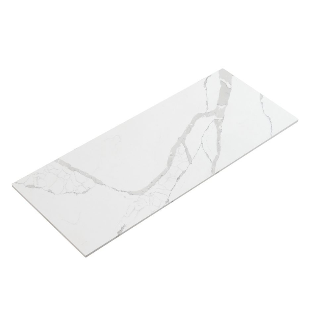 Leona Freestanding Double Aulic Vanity Palis White Flat Quartz Stone Top - 1800mm