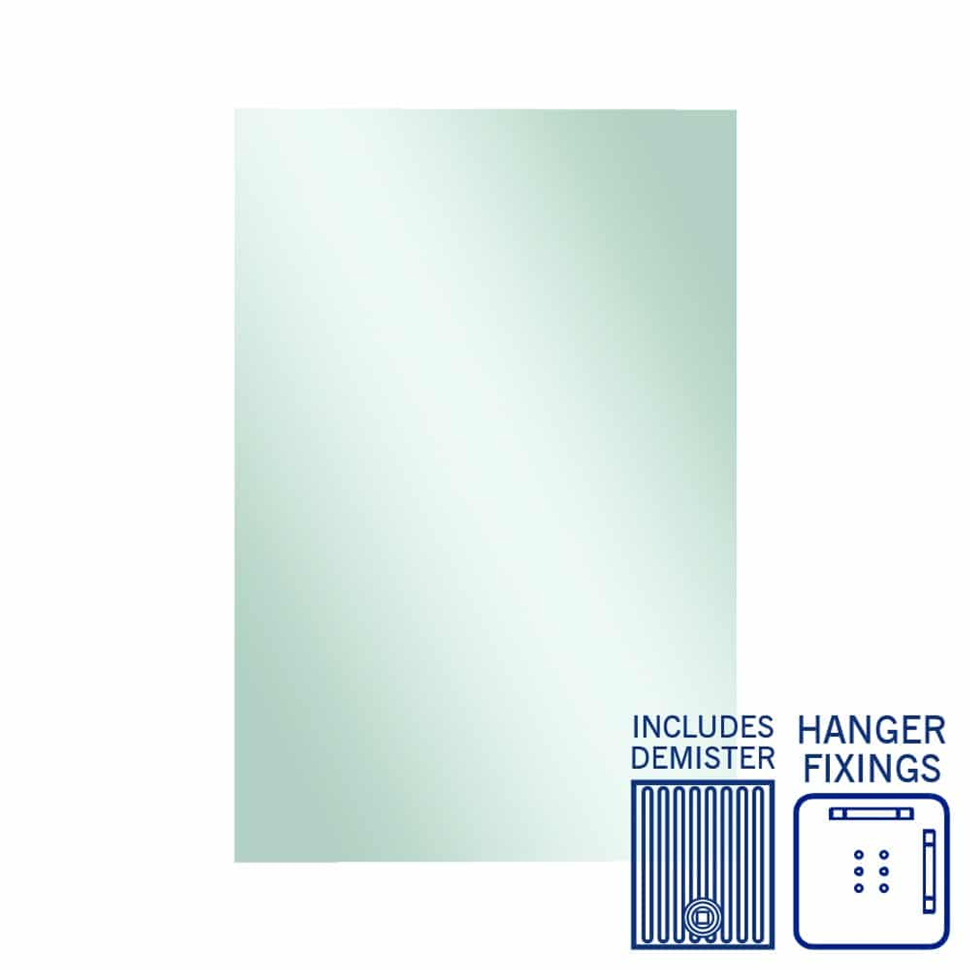 Thermogroup Jackson Rectangle Polished Edge Mirror 1200x800mm - With Hangers and Demister