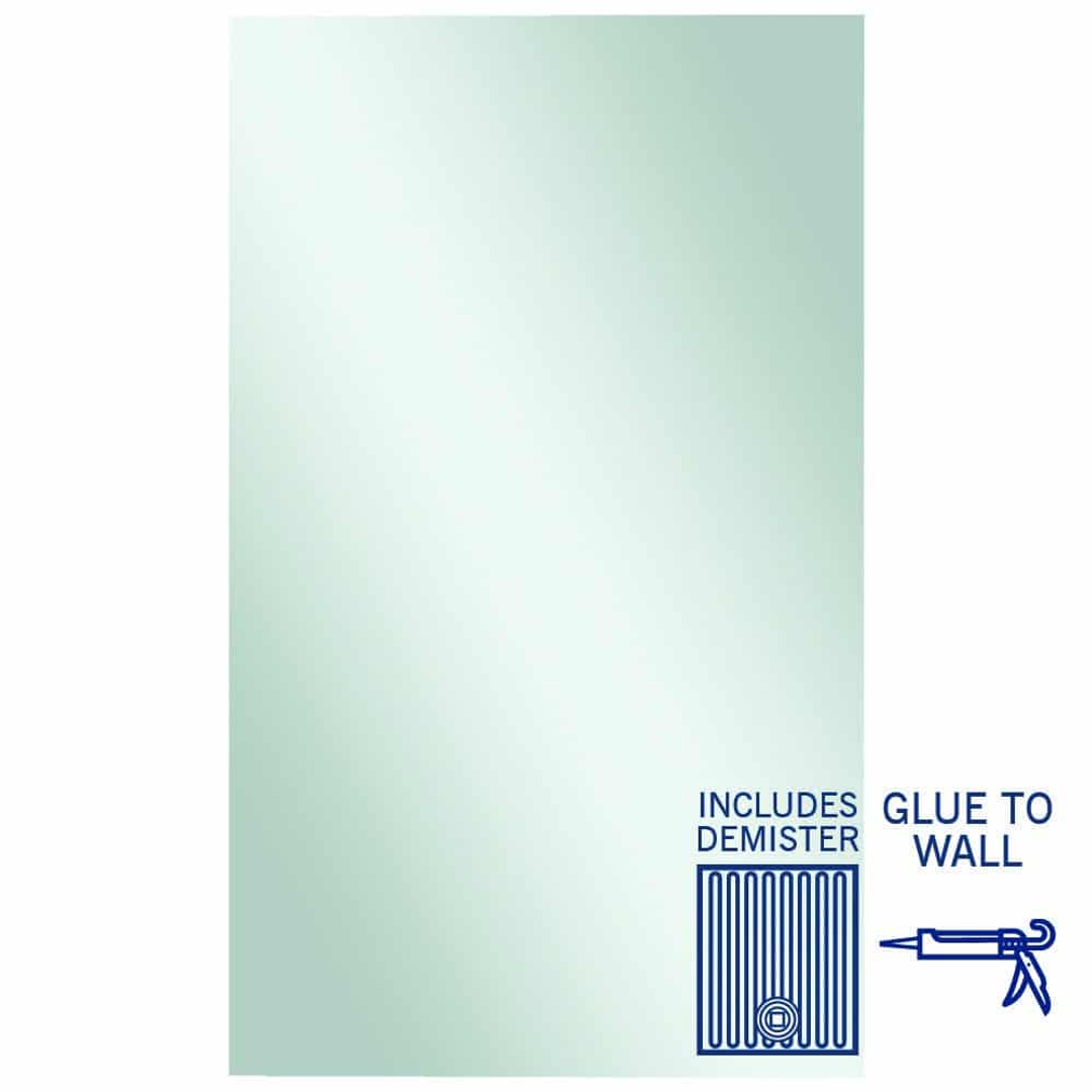 Thermogroup Jackson Rectangle Polished Edge Mirror 1500x900mm - Glue to Wall and Demister