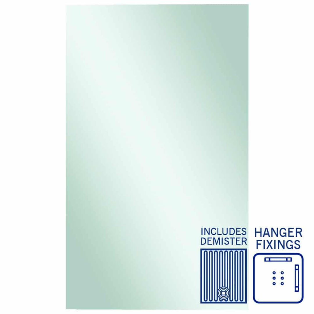 Thermogroup Jackson Rectangle Polished Edge Mirror 1500x900mm - With Hangers and Demister