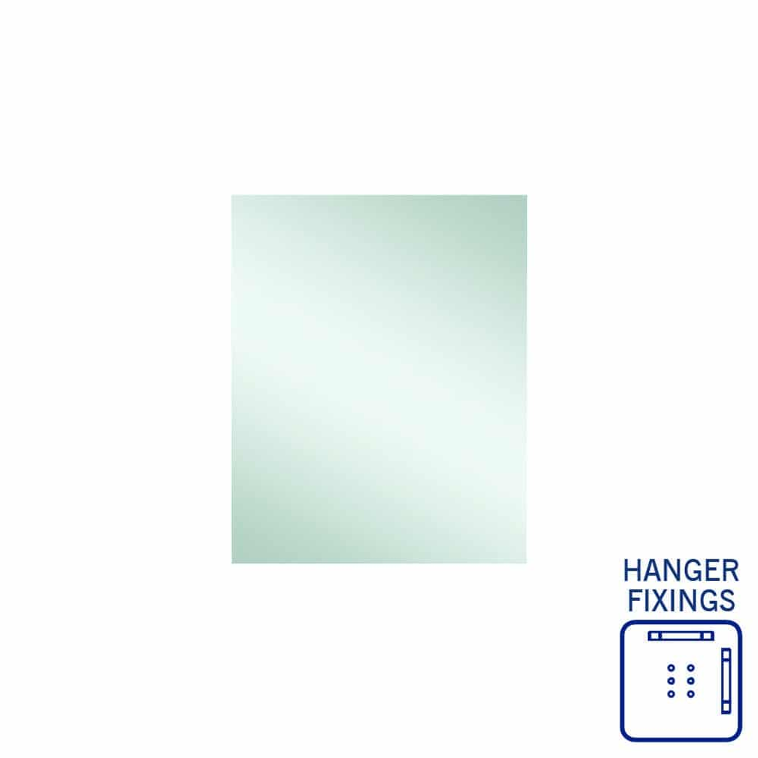 Thermogroup Jackson Rectangle Polished Edge Mirror 600x750mm - With Hangers