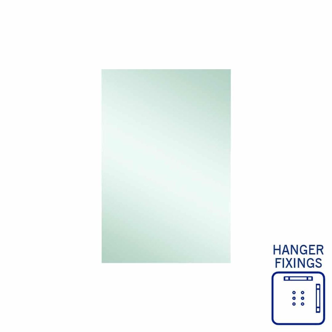 Thermogroup Jackson Rectangle Polished Edge Mirror 600x900mm - With Hangers