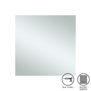 Thermogroup Jackson Square Polished Edge Mirror 750X750Mm - Glue-To-Wall And Demister