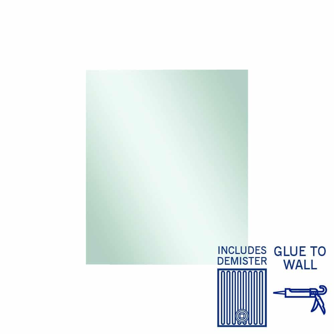 Thermogroup Jackson Rectangle Polished Edge Mirror 900x750mm - Glue to Wall and Demister