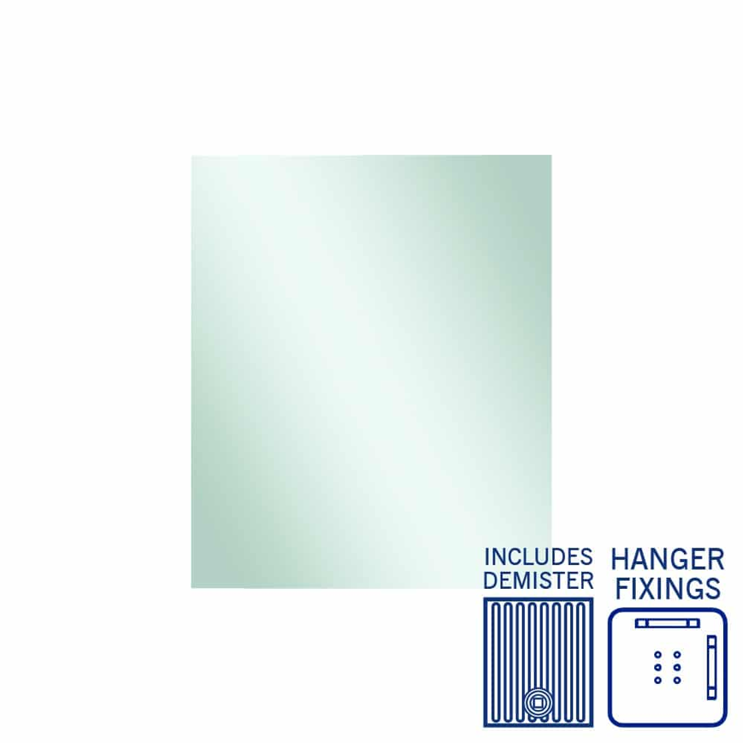 Thermogroup Jackson Rectangle Polished Edge Mirror 900x750mm - With Hangers and Demister