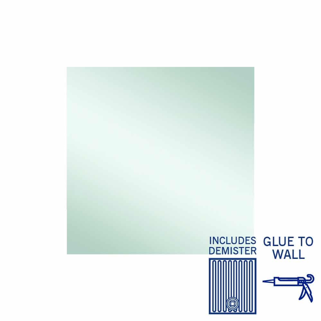 Thermogroup Jackson Rectangle Polished Edge Mirror 900x900mm - Glue to Wall and Demister