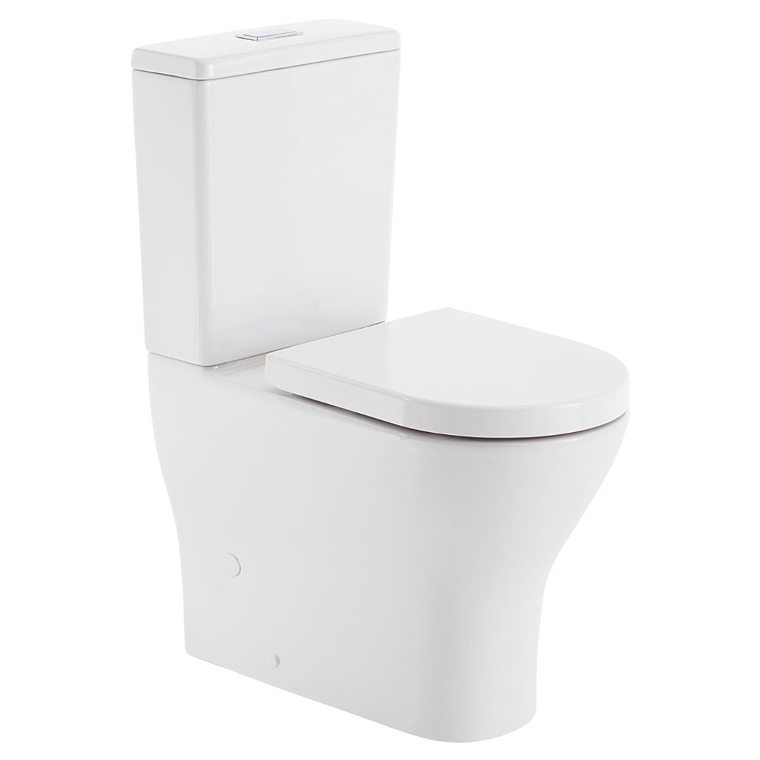 Fienza Tono Rimless Tornado P-Trap Btw Toilet Suite 4 Star Rated 4.5/3L Thick Seat