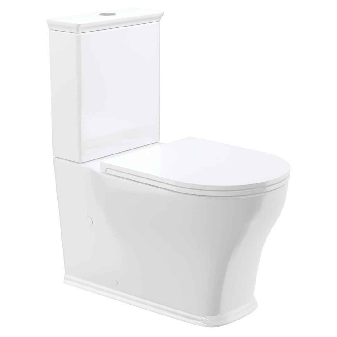 Lillian Tornado Flush Back to Wall P Trap Fienza Toilet Suite Gloss White with Slim Seat