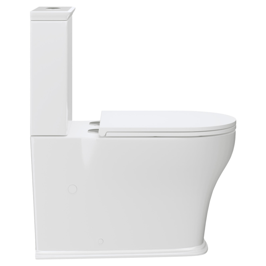 Lillian Tornado Flush Back to Wall P Trap Fienza Toilet Suite Gloss White with Slim Seat