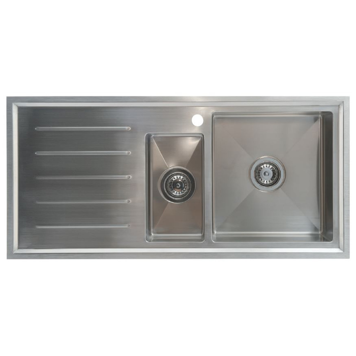Interchange Kingston 1 & 1/2 Bowl Square Sink With Drainer 1050 X 500 X 200