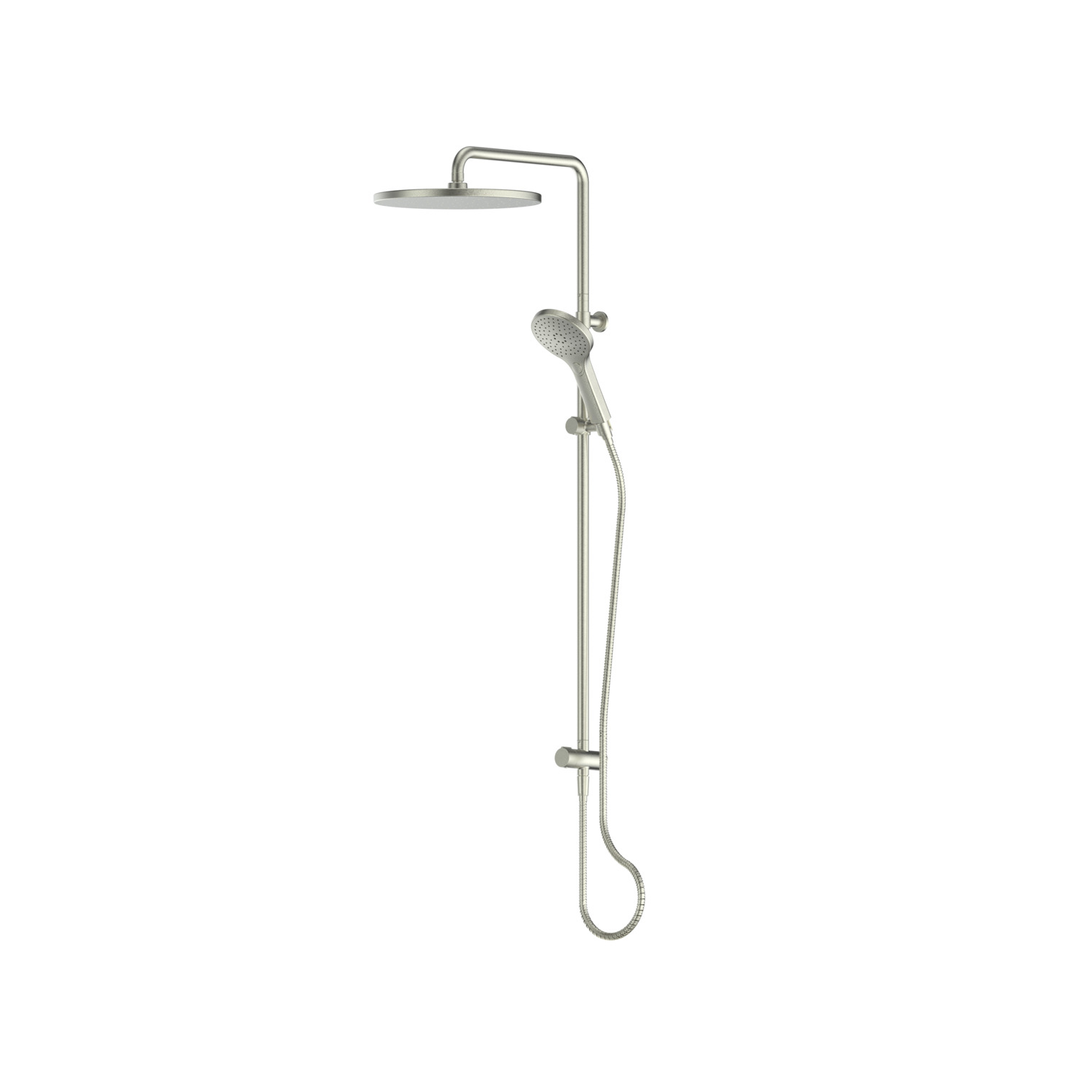 Greens Lavish Bubblejet Twin Rail Shower Pvd Brushed Nickel