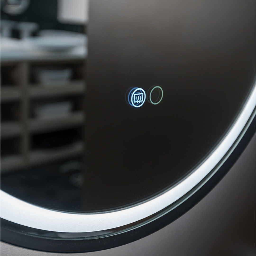 Fienza Reba Led Framed Round Mirror W/ Dimming Sensor & Demister Urban Brass -  900Mm Diameter