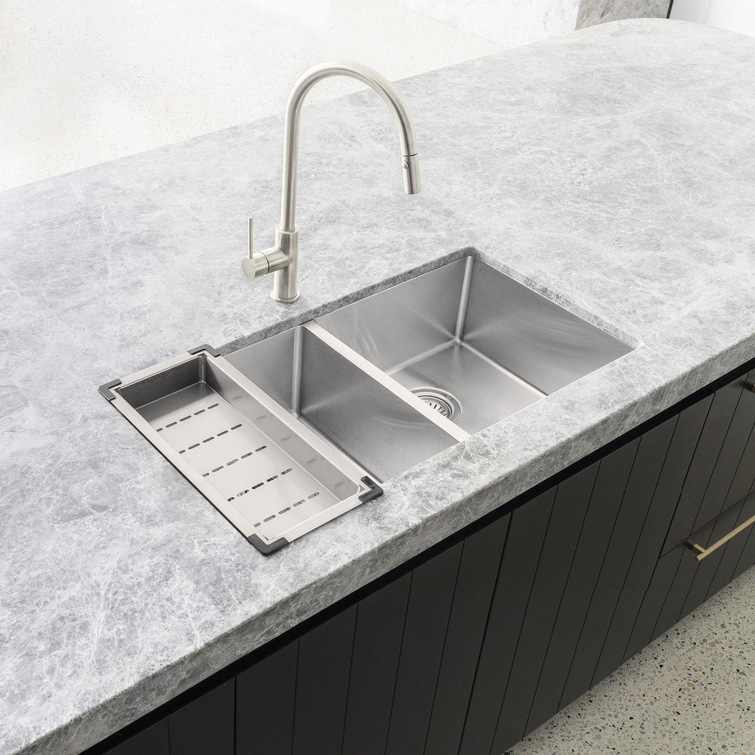 Meir Kitchen Sink Colander - Brushed Nickel