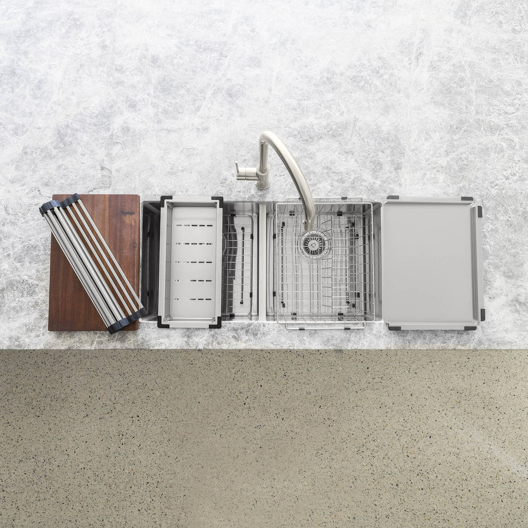Meir Kitchen Sink Colander - Brushed Nickel
