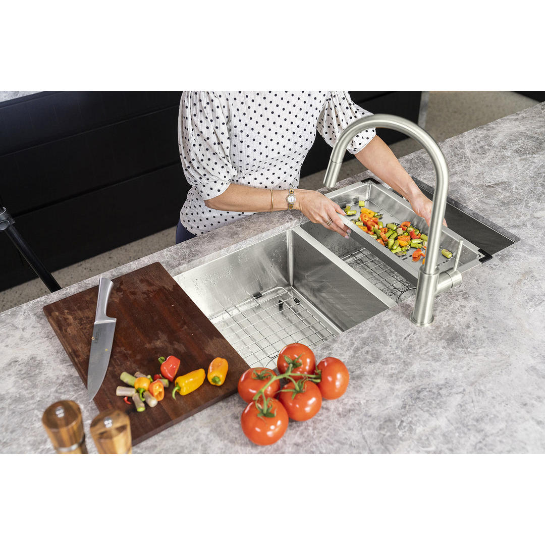 Meir Kitchen Sink Colander - Brushed Nickel