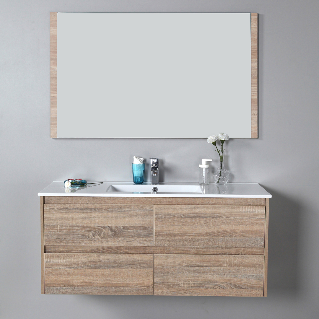 Aulic Leo 900mm Wall-Hung Vanity - Undermount Basin with Snow Stone Top