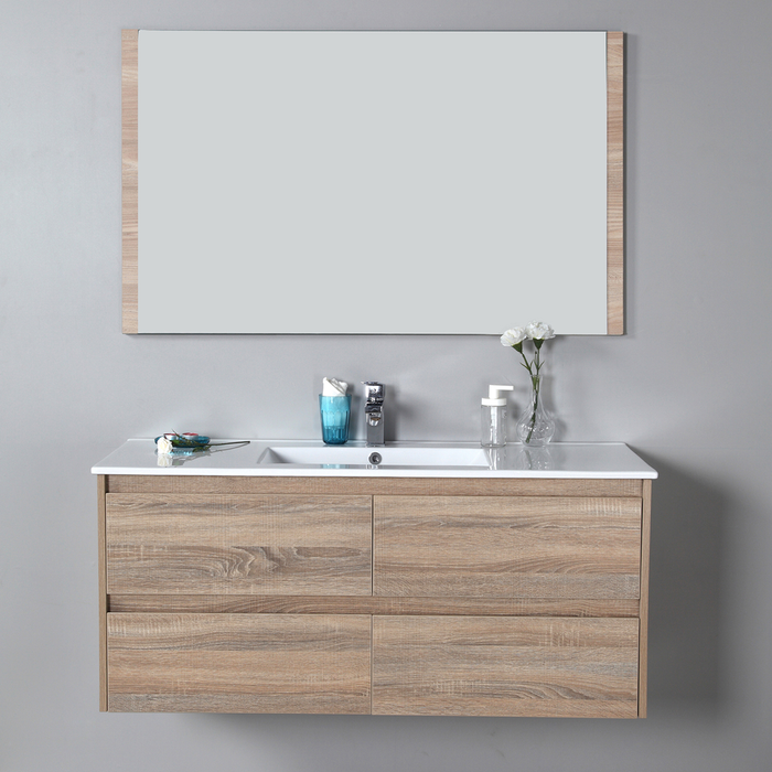 Aulic Leo 1200mm Wall-Hung Vanity - Undermount Basin with Alpine White Stone Top