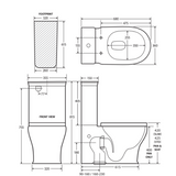 Fienza Lillian Tornado Btw Suite S Trap 160-230 Gloss White - Black Seat