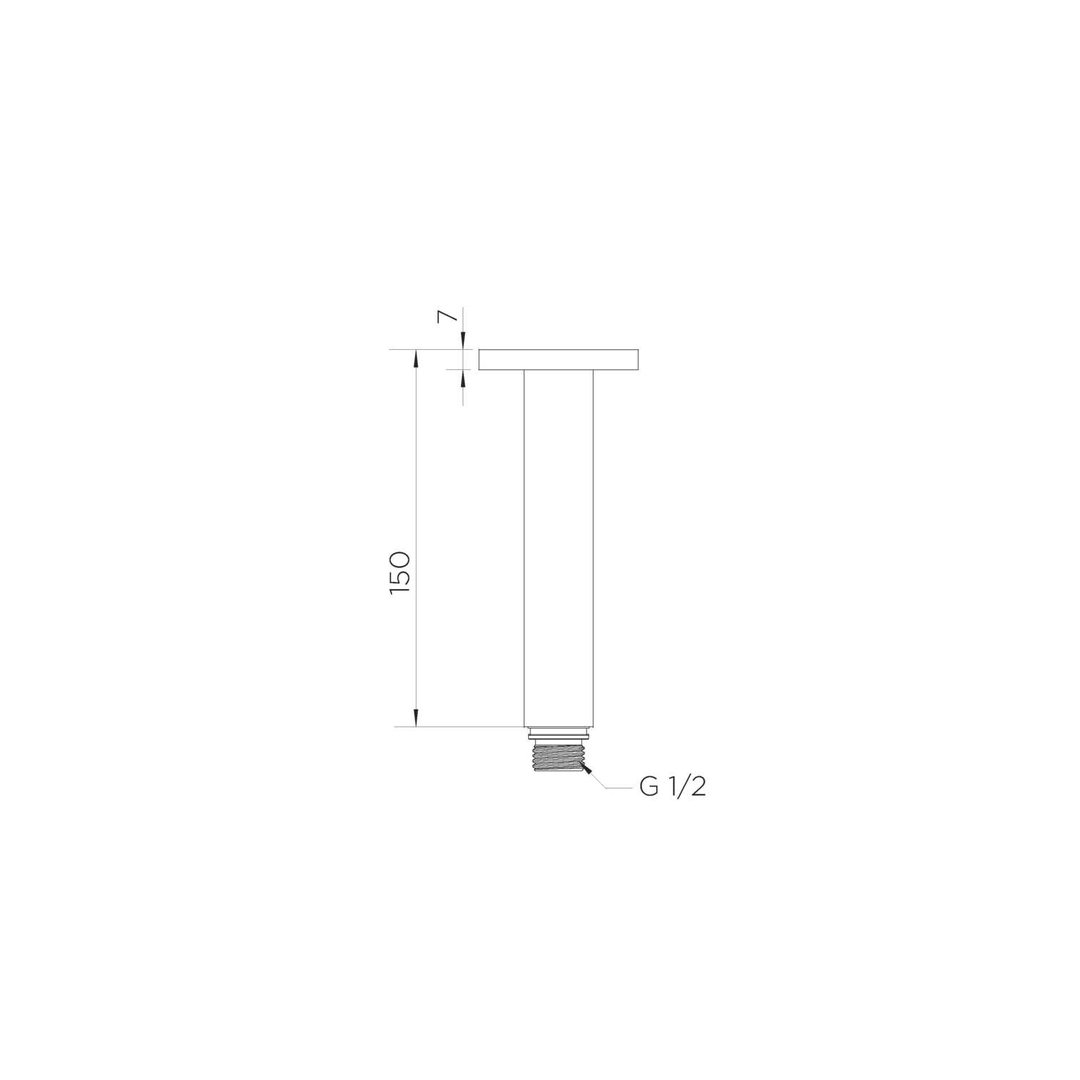 Meir Round Ceiling Shower Arm 150Mm - Tiger Bronze Ma07-150-Pvdbb