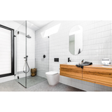 Meir Round Wall Shower Curved Arm 400Mm - Matte Black