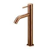 Meir Piccola Tall Basin Mixer Tap With 130Mm Spout - Lustre Bronze