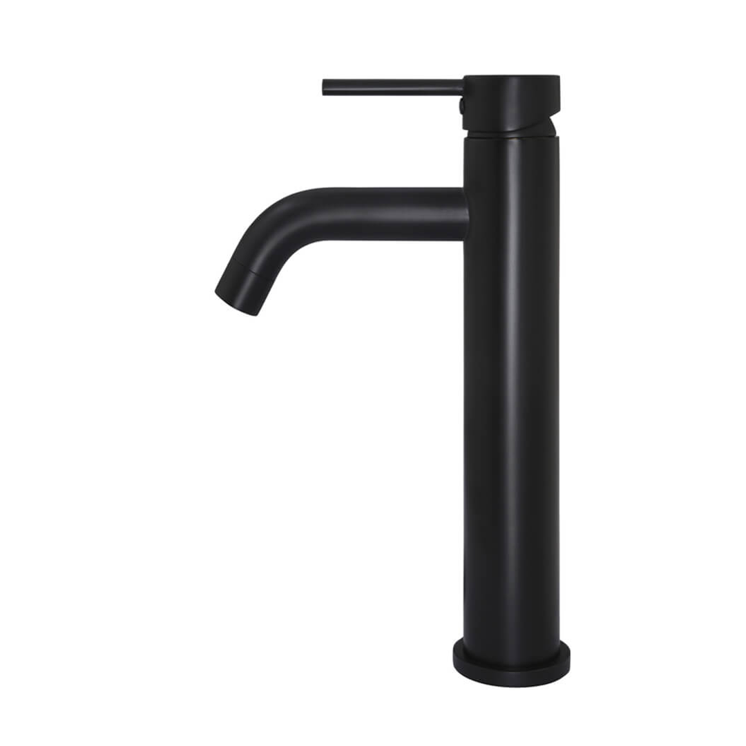 Meir Round Tall Curved Basin Mixer - Matte Black