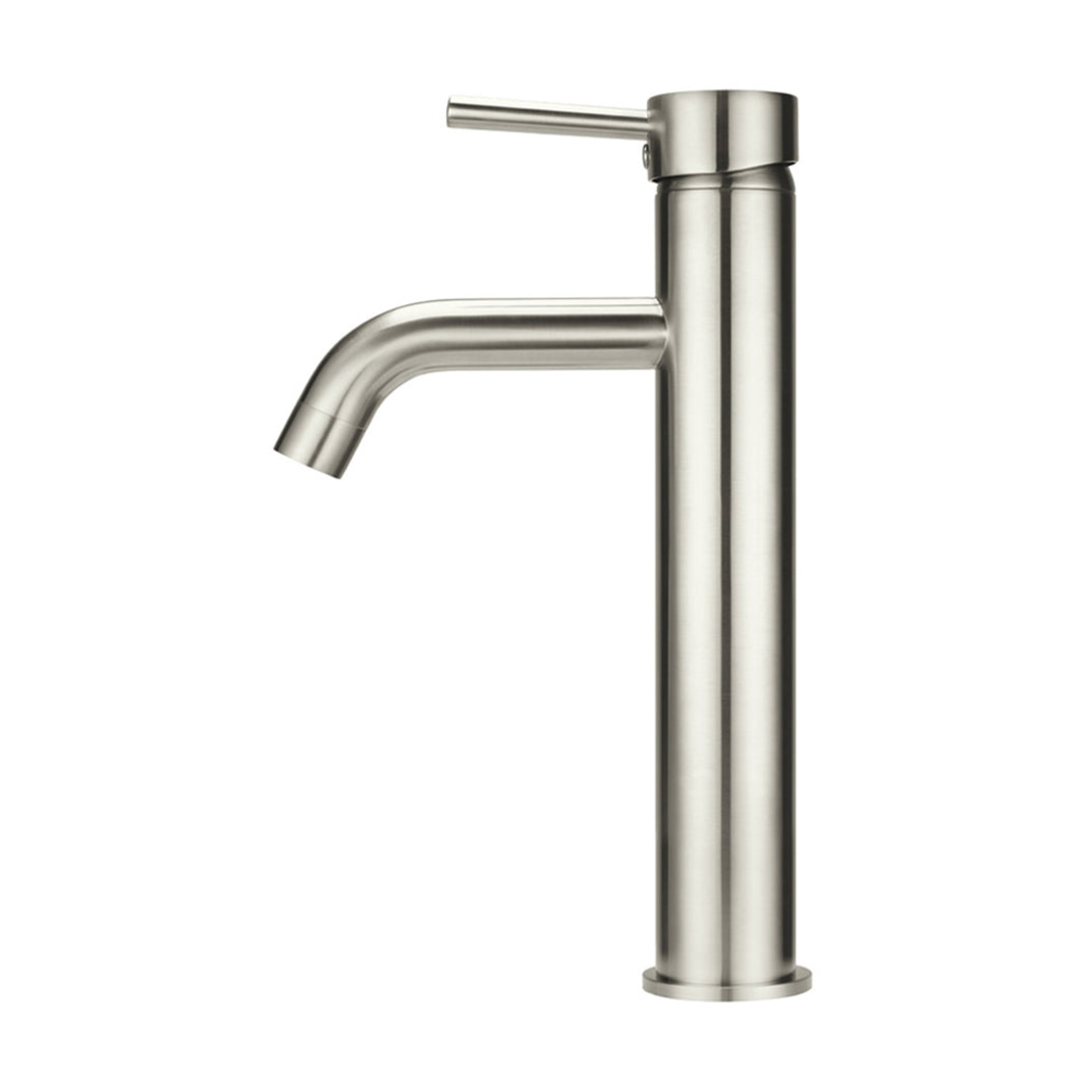 Meir Round Tall Curved Basin Mixer - Brushed Nickel