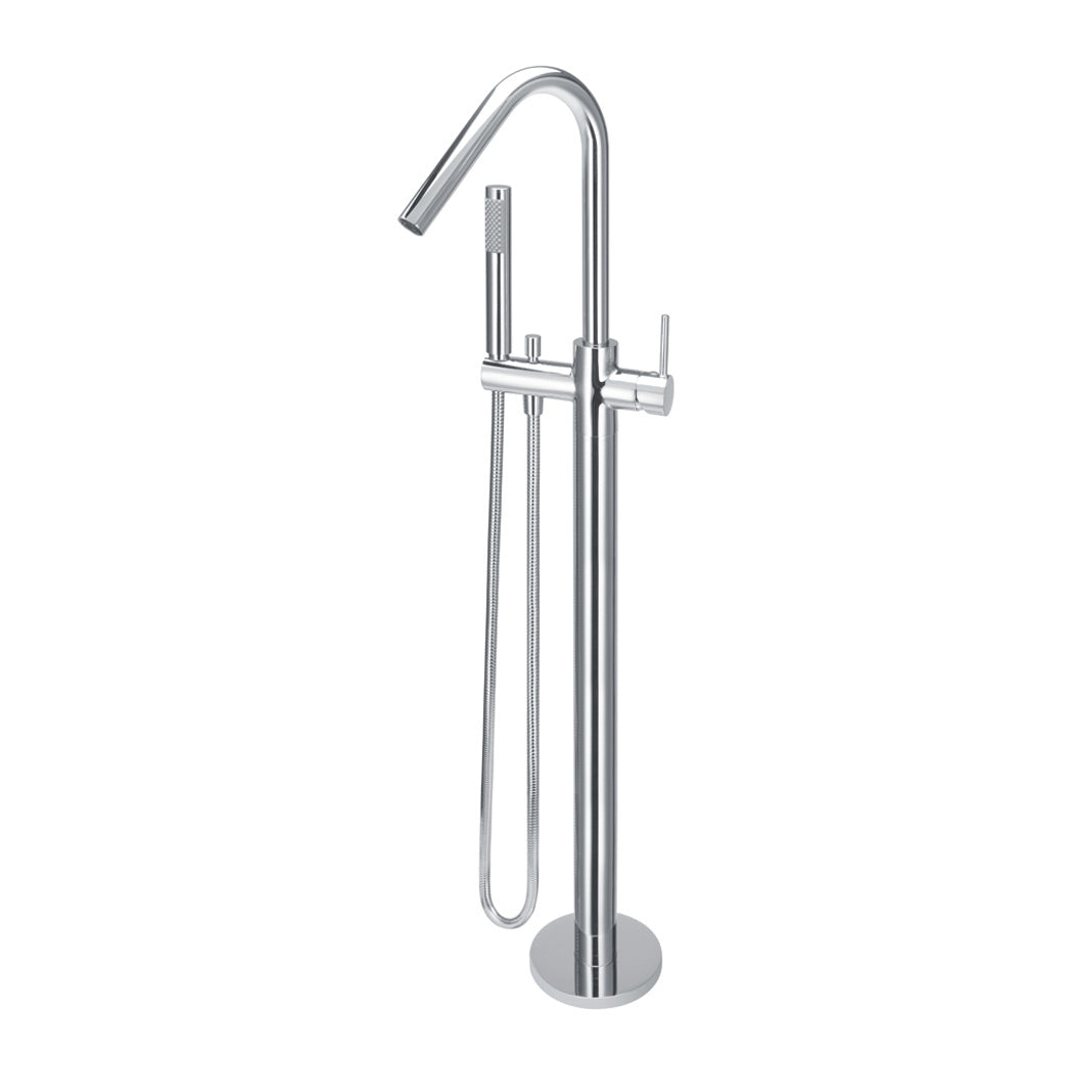 Meir Round Freestanding Bath Spout And Hand Shower - Polished Chrome