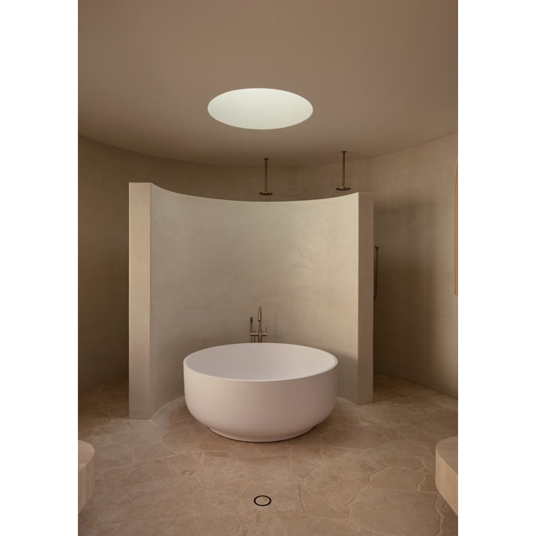 Meir Round Freestanding Bath Spout And Hand Shower - Champagne