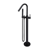 Meir Round Freestanding Bath Spout And Hand Shower - Matte Black