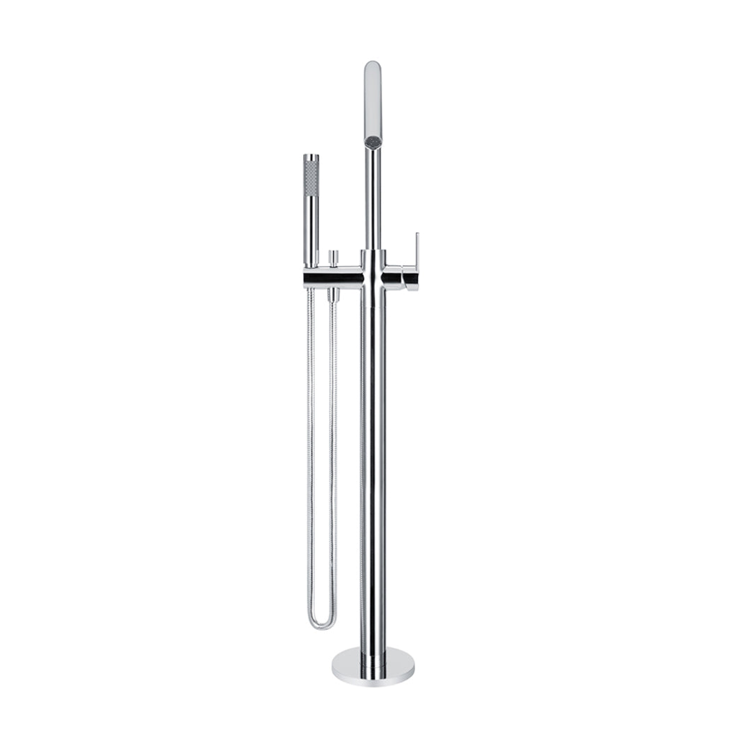 Meir Round Paddle Freestanding Bath Spout And Hand Shower - Polished Chrome