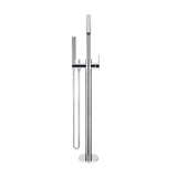 Meir Round Paddle Freestanding Bath Spout And Hand Shower - Polished Chrome