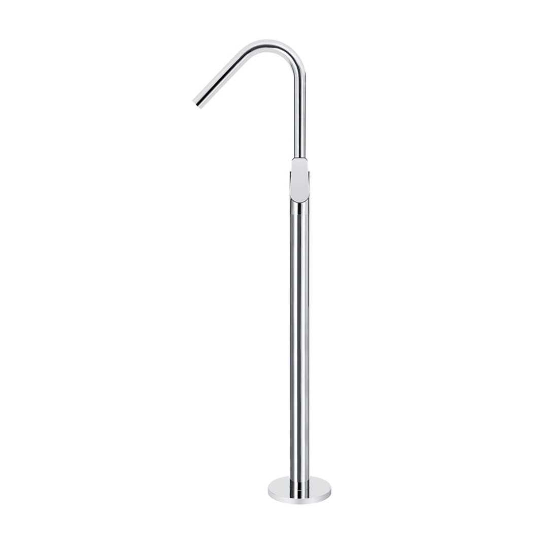 Meir Round Paddle Freestanding Bath Spout And Hand Shower - Polished Chrome