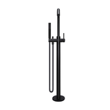 Meir Round Paddle Freestanding Bath Spout And Hand Shower - Matte Black