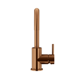 Meir Round Gooseneck Basin Mixer With Cold Start - Lustre Bronze
