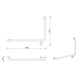 Meir Care Range 90 Degree Left Side Grab Rail 600Mm - Tiger Bronze Mcr-90Lh60-Pvdbb