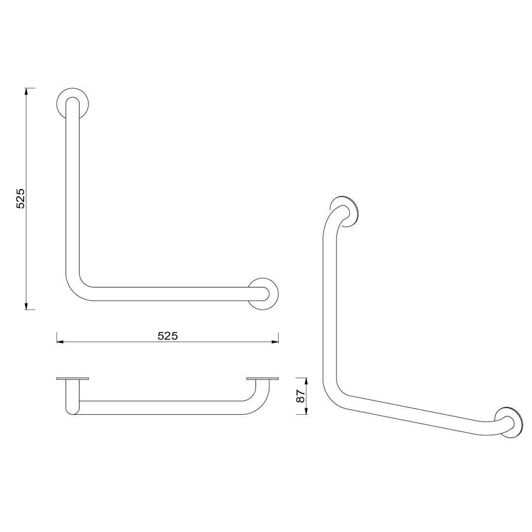 Meir Care Range 90 Degree Grab Rail 450Mm - Tiger Bronze Mcr-90R45-Pvdbb