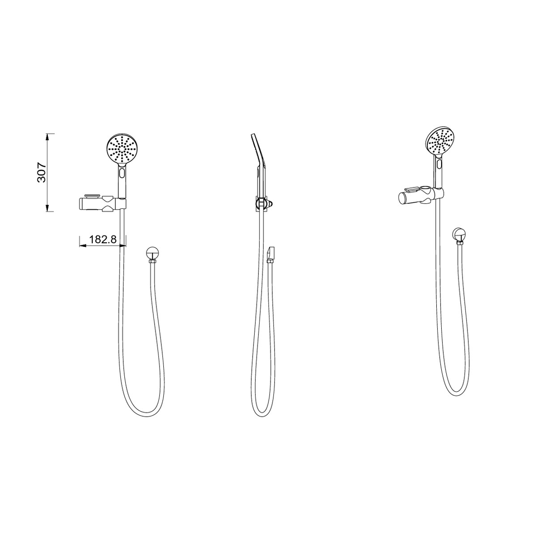 Meir Care Range Hand Shower Sliding Bracket Set - Champagne Mcr-Shower-Ch