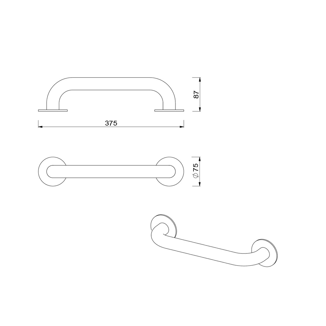Meir Care Range Straight Grab Rail 300Mm - Tiger Bronze Mcr-Sr30-Pvdbb