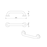 Meir Care Range Straight Grab Rail 300Mm - Tiger Bronze Mcr-Sr30-Pvdbb