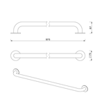 Meir Care Range Straight Grab Rail 900Mm - Brushed Nickel Mcr-Sr90-Pvdbn