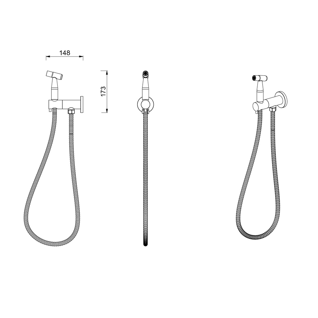Meir Bidet Spray With Mixer - Champagne Mhb03N-Ch