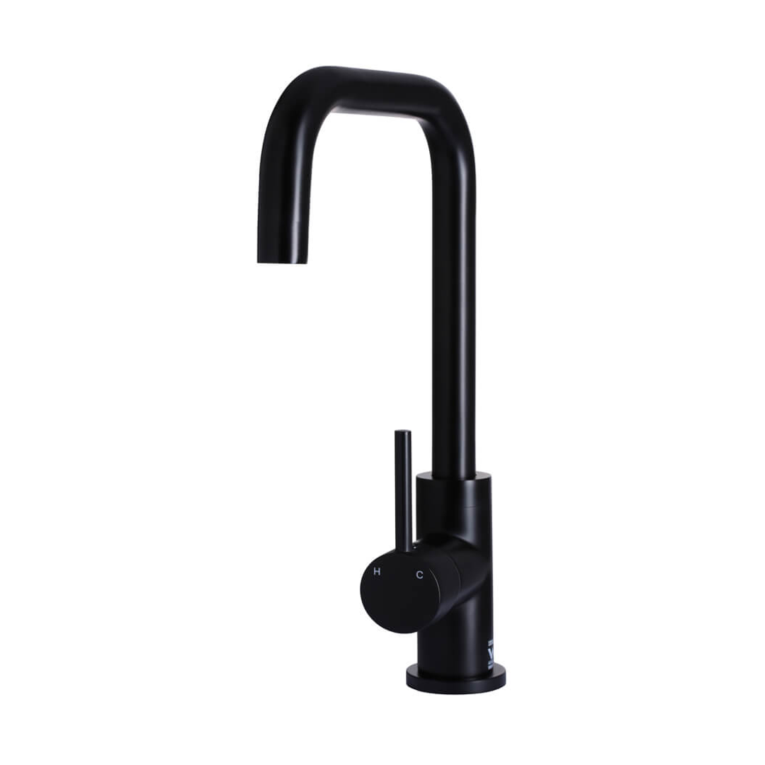 Meir Round Kitchen Mixer Tap - Matte Black