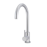 Meir Round Gooseneck Kitchen Mixer Tap - Polished Chrome