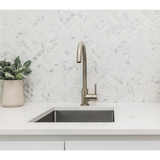 Meir Round Gooseneck Kitchen Mixer Tap - Brushed Nickel