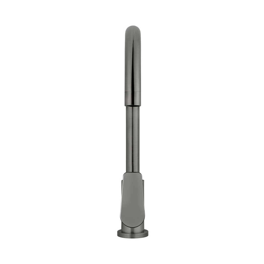Meir Round Paddle Gooseneck Kitchen Mixer Tap - Shadow