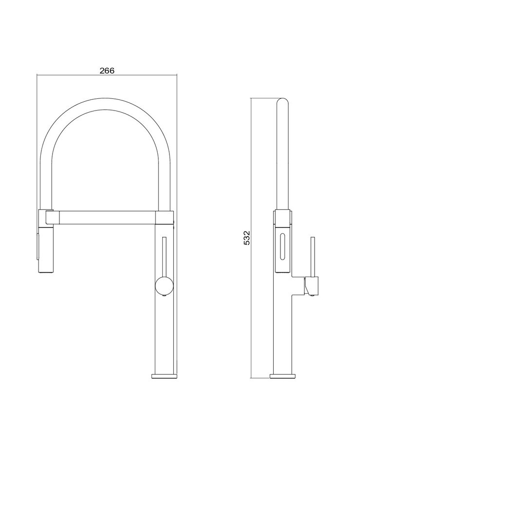 Meir Pull Down Kitchen Mixer With Magnetic Dock - Champagne Mk19-Ch